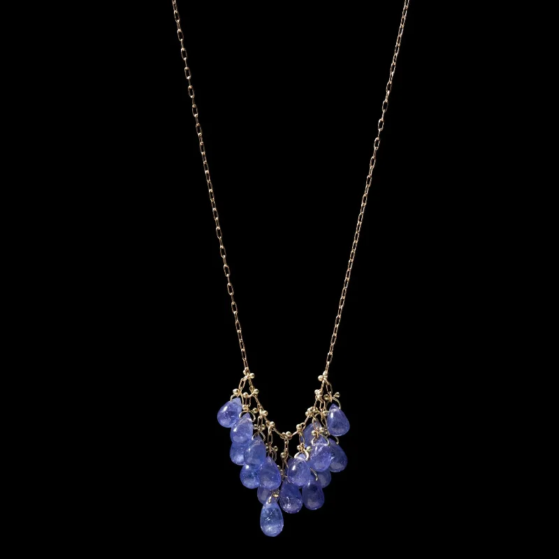 delicate necklace for women-Tanzanite Waterfall Necklace