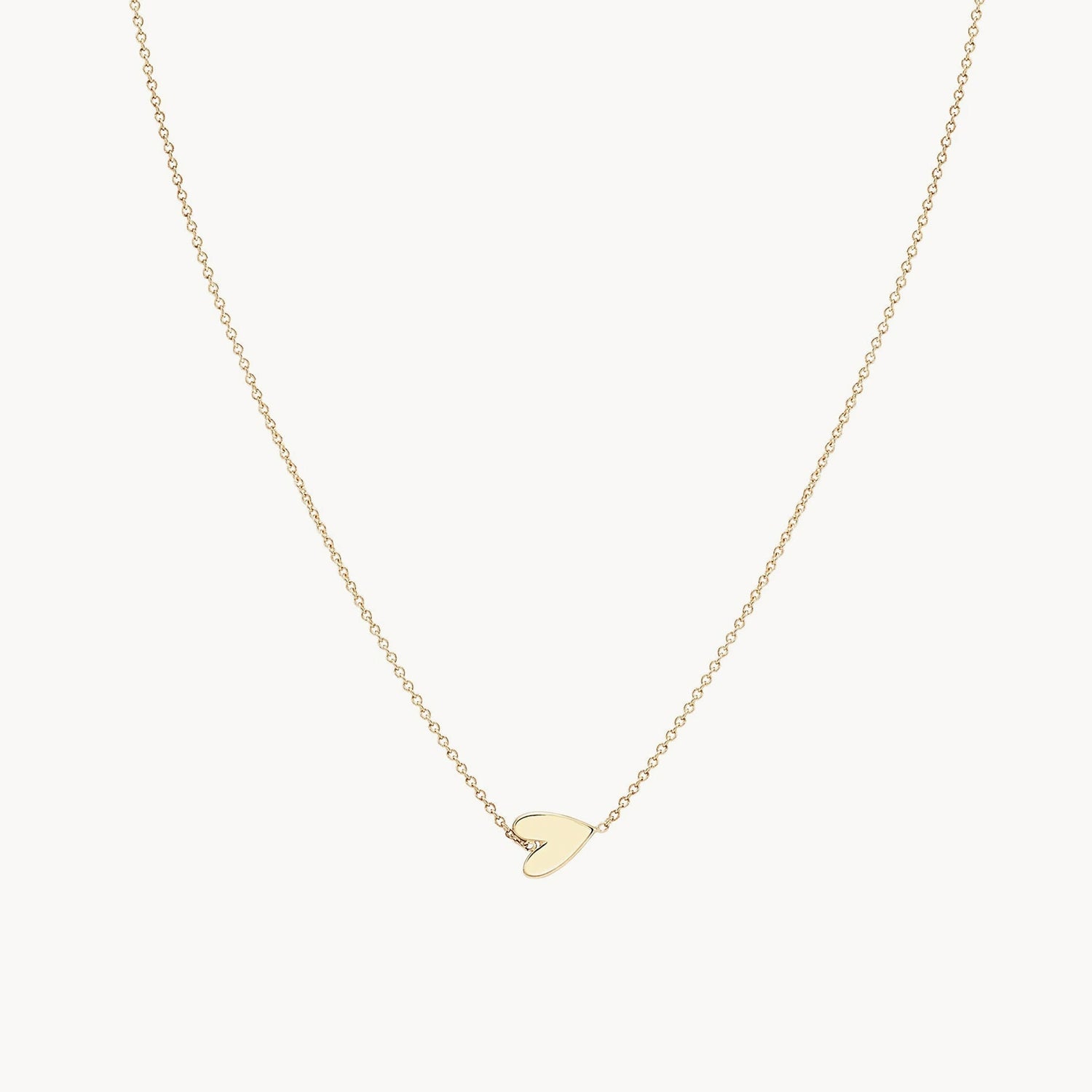 gemstone pendant necklace for women-Everyday little lovely heart necklace - 14k yellow gold