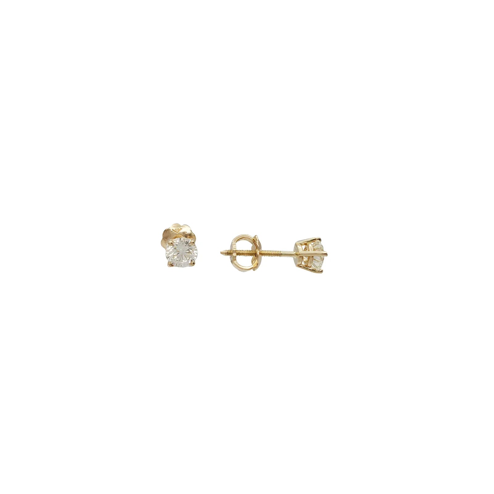 vintage earrings for women-Single Diamond Stud Earrings (14K)