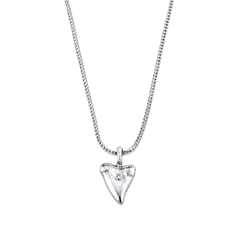 angel wing necklace for women-Guardian Shark Tooth Pendant Necklace