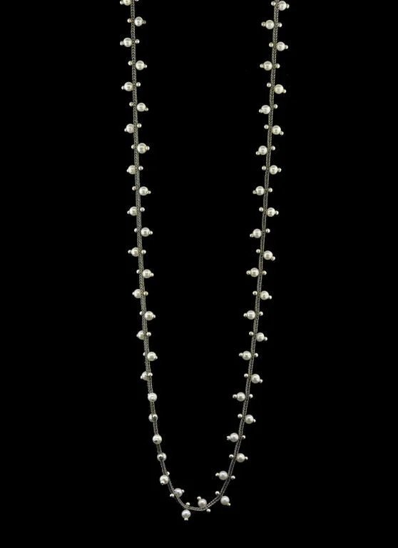 Christmas necklace for women-Double Studded Woven Chain Necklace