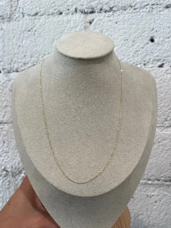 gold chain necklace for women-14k Flat Link Chain