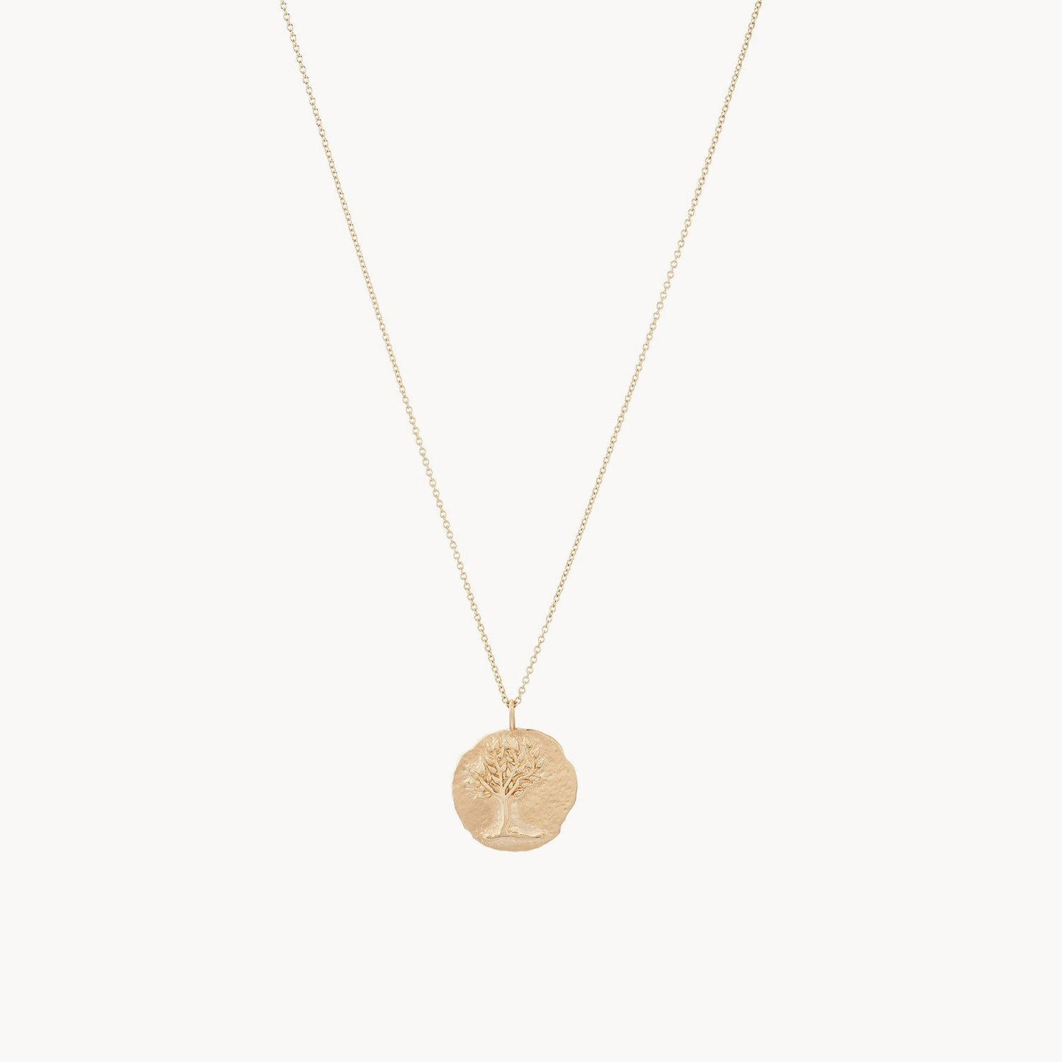 custom necklace for women-tree of life ancient coin medallion necklace - 14k yellow gold