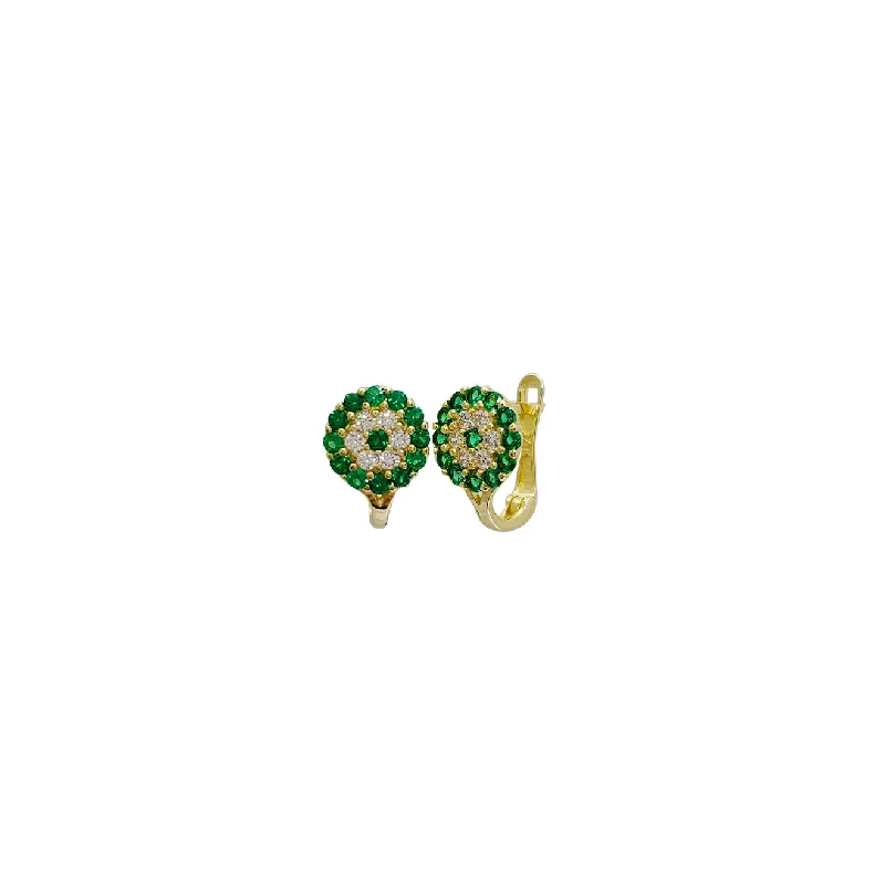 luxurious earrings for women-Iced-Out Flower Earrings (14K)